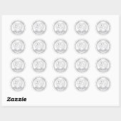 Sticker Rond 25e anniversaire du Mariage d'argent (Feuille)