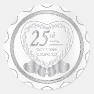 Sticker Rond 25e anniversaire du Mariage d'argent
