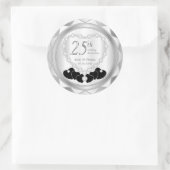 Sticker Rond 25e anniversaire du Mariage d'argent (Sac)