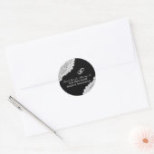 Sticker Rond 25e anniversaire du Mariage d'argent Merci (Enveloppe)