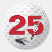 Sticker Rond 25e anniversaire Golf Ball Design (Devant)
