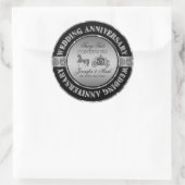 Sticker Rond 25e anniversaire Mariage-Mariage cheval et transpo (Sac)