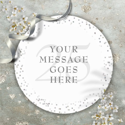 Sticker Rond 25e Anniversaire Silver Stardust