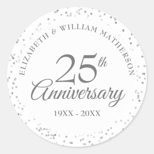 Sticker Rond 25e Anniversaire Silver Stardust (Devant)