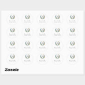 Sticker Rond 25e couronne d'eucalyptus mariage (Feuille)