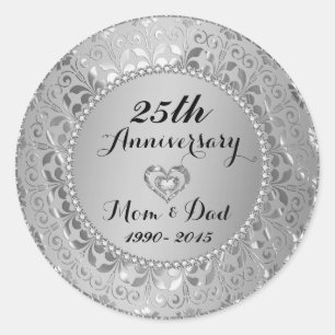 Sticker Rond 25e Wedding Anniversary