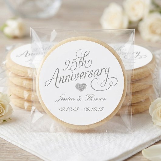Sticker Rond 25th Silver Wedding Anniversary