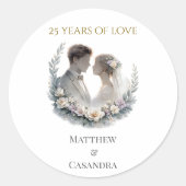 Sticker Rond 25th Wedding Anniversary Heirloom Celebration (Devant)