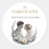 Sticker Rond 25th Wedding Anniversary Heirloom Celebration (Devant)