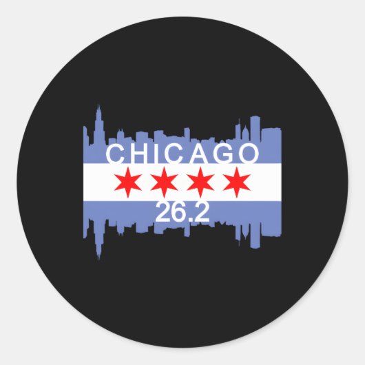 Sticker Rond 262 Mile Marathon Runner Chicago Running (Devant)