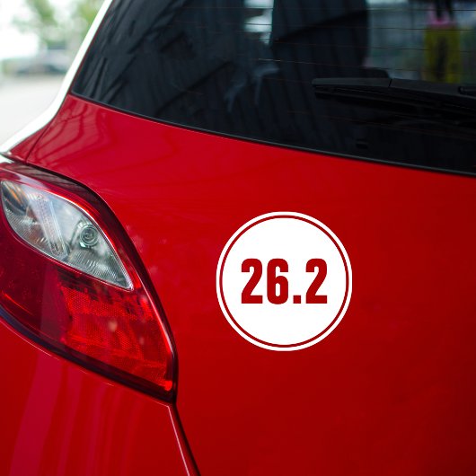 Sticker Rond 26.2 Marathon Complet Noir Blanc