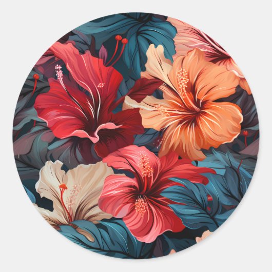 Sticker Rond #26 Motif floral (Devant)