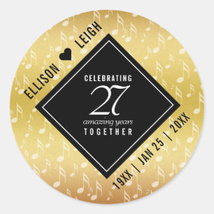 Sticker Rond 27e anniversaire du Mariage de musique