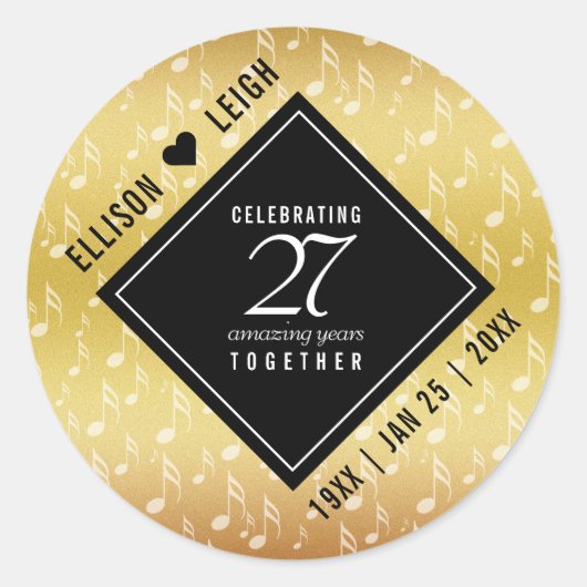 Sticker Rond 27e anniversaire du Mariage de musique (Devant)