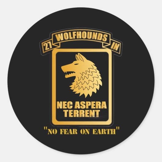 Sticker Rond 27E Bataillon D'Infanterie Wolfhounds Nec Aspera T (Devant)