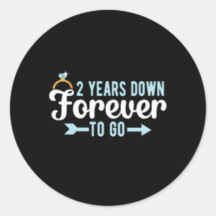 Sticker Rond 2 Ans Plus Tard Pour Aller 2E Anniversaire Mariage