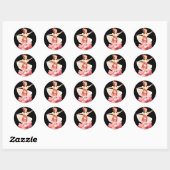Sticker Rond 2 Belle ballerine (Feuille)