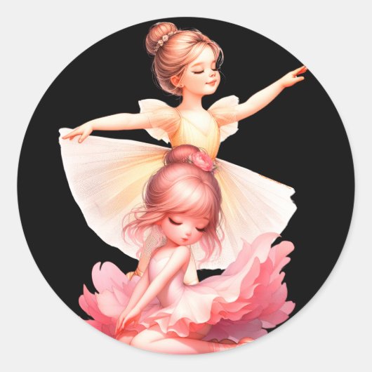Sticker Rond 2 Belle ballerine (Devant)