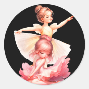 Sticker Rond 2 Belle ballerine
