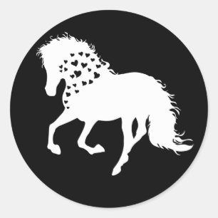 Sticker Rond 2- Chemise Cheval, Aiguille Cheval, Cheval Filles