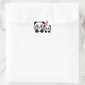 Sticker Rond 2 chevalets Panda mignons (Sac)