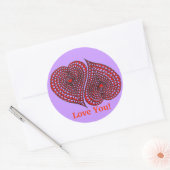 Sticker Rond 2 Coeurs (Enveloppe)