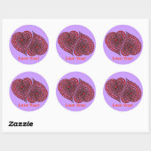 Sticker Rond 2 Coeurs (Feuille)