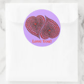 Sticker Rond 2 Coeurs (Sac)