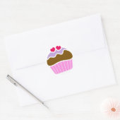 Sticker Rond 2 Coeurs Blueberry Iced Cupcake (Enveloppe)