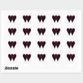 Sticker Rond 2 coeurs noircissent ensemble les cadeaux de (Feuille)