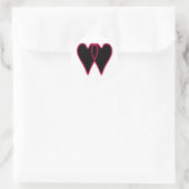Sticker Rond 2 coeurs noircissent ensemble les cadeaux de (Sac)