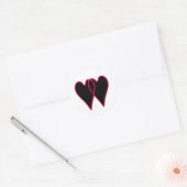 Sticker Rond 2 coeurs noircissent ensemble les cadeaux de (Enveloppe)