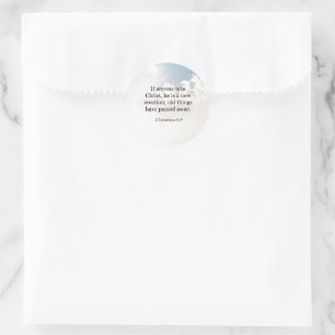 Sticker Rond 2 Corinthiens 5:17, verset biblique,