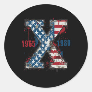 Sticker Rond (2 Côté)4 juillet Trump American Flag Usa