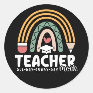 Sticker Rond 2- Drôle mode enseignant cadeau d'enseignement pou