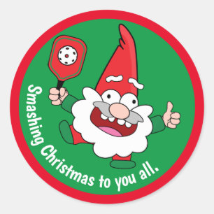 Sticker Rond 🎅 🤶 2 faces personnalisable de Noël pickleball