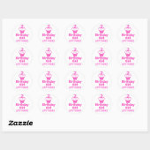 Sticker Rond 2 - Fille d'anniversaire - Cupcake Design (Feuille)