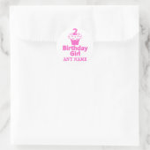 Sticker Rond 2 - Fille d'anniversaire - Cupcake Design (Sac)