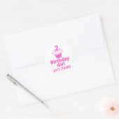 Sticker Rond 2 - Fille d'anniversaire - Cupcake Design (Enveloppe)