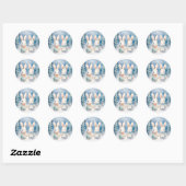 Sticker Rond 2 lapins de Noël (Feuille)