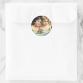 Sticker Rond 2 Petits anges en bleu (Sac)