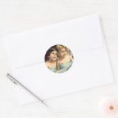 Sticker Rond 2 Petits anges en bleu (Enveloppe)