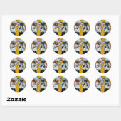 Sticker Rond 2 Pugs de chef (Feuille)