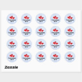 Sticker Rond 2 Red Hearts (Feuille)