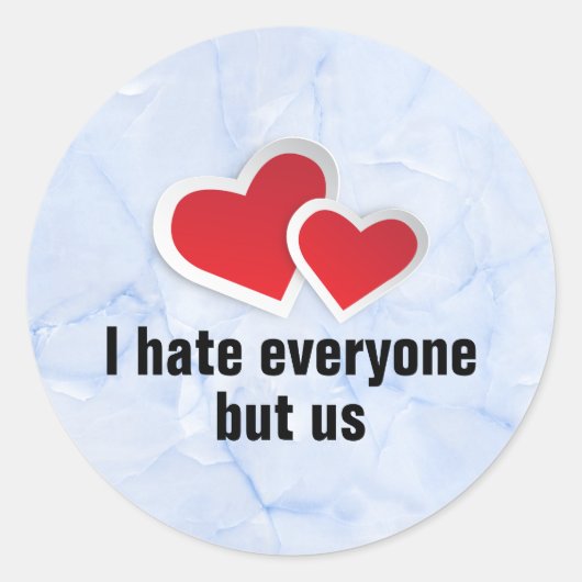 Sticker Rond 2 Red Hearts (Devant)
