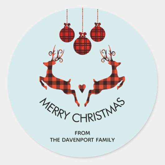 Sticker Rond 2 Sonneurs de Noël Jumping Chasseur rustique (Devant)