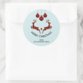 Sticker Rond 2 Sonneurs de Noël Jumping Chasseur rustique (Sac)