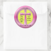 Sticker Rond 2 Timothée 4:7 Croix (Sac)