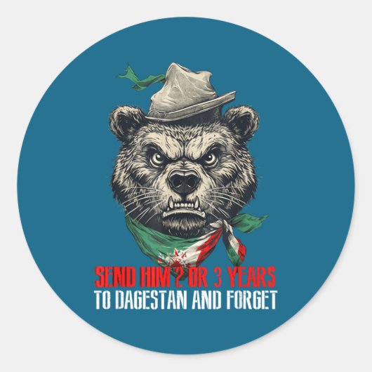 Sticker Rond 2 Years Forget 3 Send Dagestan Vibes (Devant)