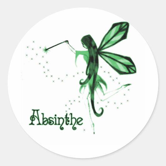 Sticker Rond 2D Absinthe Green Fairy Sketch (Devant)